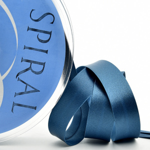 Косая бейка атласная 20 мм, 25 м, цвет 79, морская волна. Арт 6260-20мм-79            