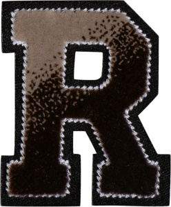 Термоаппликация "Буква R коричневая". Арт 43233