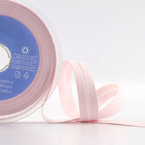 Косая бейка хлопок/полиэстер, 20 мм, 20 м, цвет 52, бледно-розовый. Арт 6470-20мм-52