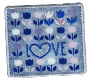 Термоаппликация HKM "Надпись LOVE и тюльпаны". Арт 33669/1SB