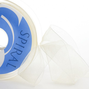 Лента органза SAFISA 39 мм, 25 м, цвет 56, кремовый. Арт 120-38мм-56             