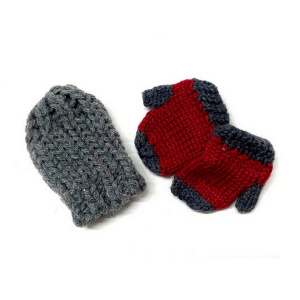 Шапка и варежки мини . Арт 26793/сер.