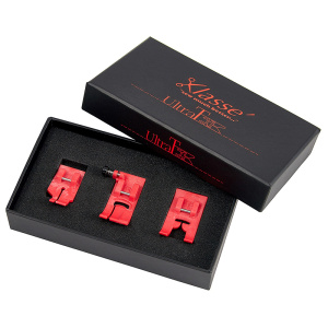 Набор скользящих тефлоновых прижимных лапок Klasse «Ultra T» для швейных машин, цвет красный, 3 вида. Арт AK620