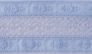 Шитьё с мерсеризованным кружевом, 50 мм, цвет светло-голубой. Арт T116/19      