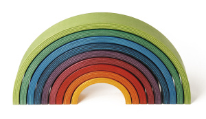 Конструктор музыкальный NAEF CLASSIC "Rainbow" 3+, дерево, 9 цветных арок, шарик, молоточек. Арт 9713