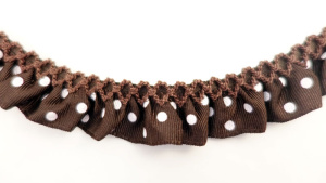 Рюш декоративный "в горошек", 20 мм, цвет коричневый. Арт 5958342/143