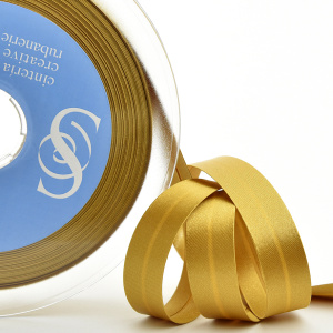 Косая бейка атласная 30 мм, 25 м, цвет 37, горчица. Арт 6260-30мм-37            