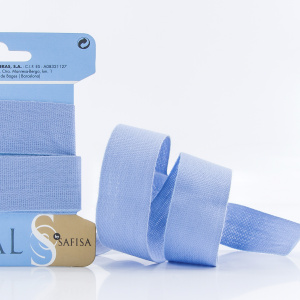 Тесьма киперная хлопковая на блистере SAFISA, 25 мм, 2 м , цвет 04, голубой светлый. Арт P00260C-25мм-04         