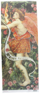 Бумага упаковочная с контурным золочением "Ангел", рисовая, 24 х 60 см. Арт DFS252LG                