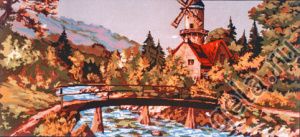 Канва жесткая с рисунком "Мост на мельницу". Арт 11.385                  