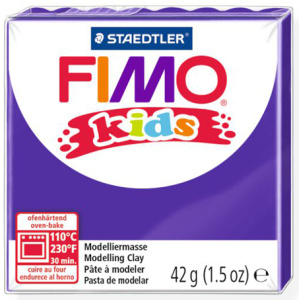 Полимерная глина FIMO "Kids", стандартный блок 42 г, цвет лиловый,. Арт 8030-6