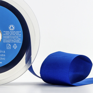 Лента репсовая SAFISA, 50 мм, 25 м, цвет 13 синий. Арт 350-50мм-13