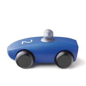 Игрушка детская дизайнерская NAEF BASIC "Car" 3+, подвижная машинка, дерево, цвет синий, 9,8 см. Арт 9708.2