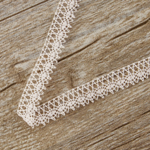 Мерсеризованное хлопковое кружево, 10 мм, цвет розовый. Арт 3221/06