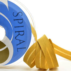 Косая бейка хлопок/полиэстер 20 мм, 25 м, цвет 37, горчица. Арт 6120-20мм-37            