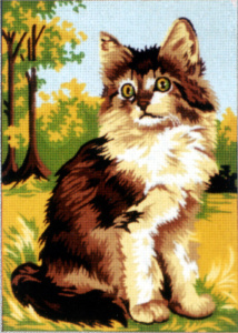 Канва жесткая с 2 рисунками "Кот". Арт F.350                   