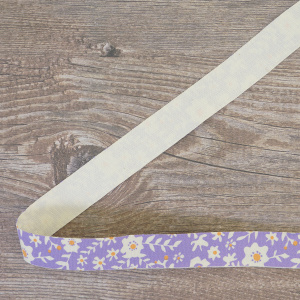 Лента хлопковая на картонной катушке "Цветы: лиловый с оранжевым". Арт VR15.521