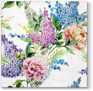 Салфетки трехслойные для декупажа, коллекция "Lunch"  PAW Decor Collection "Весенняя сирень". Арт SDL084900