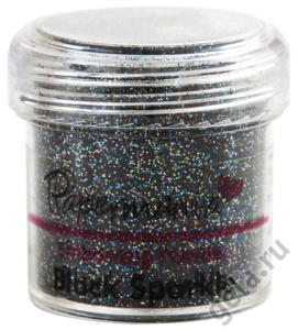 Пудра для тиснения, PAPERMANIA, черный с блестками. Арт PMA4021009              