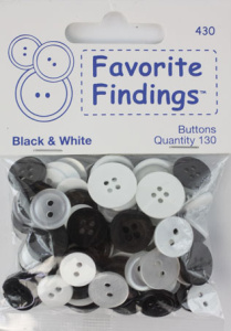 Пуговицы Favorite Findings "Белое и Черное". Арт 550000430                