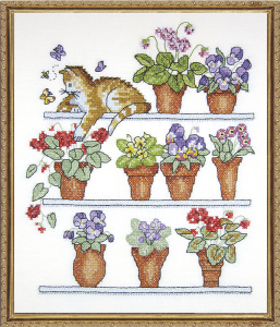 Набор для вышивания "Кошка на полке". Арт 7017