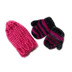 Шапка и варежки мини . Арт 26793/роз.