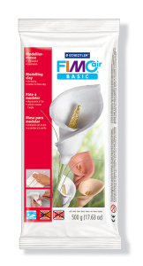Полимерная глина FIMO Air "Basic", самоотвердевающая натуральная глина, уп. 500 г, цвет белый. Арт 8100-0