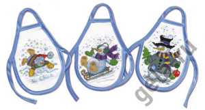 Фартучки на бутылки "Снеговики" по рисунку О.Куреевой. Арт 12.001.01               