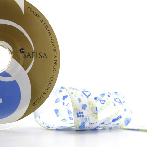 Косая бейка с рисунком SAFISA арт. 6518, 20 мм, 20 м, цвет 01. Арт 6518-20мм-01