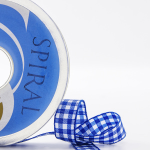 Лента с рисунком клетка SAFISA, 16(18) мм, 25 м, цвет 13, синий. Арт 469-16мм-13             