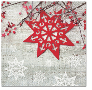 Салфетки трехслойные для декупажа, коллекция "Lunch"  PAW Decor Collection "Красная звезда". Арт SDL080900