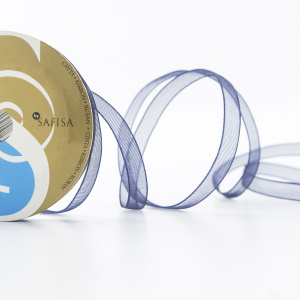 Лента органза SAFISA мини-рулон, 7 мм, 4,5 м, цвет 15, синий темный. Арт P00520-7мм-15           