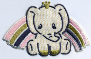 Термоаппликация HKM "Слонёнок и розовая радуга". Арт 32535/1SB