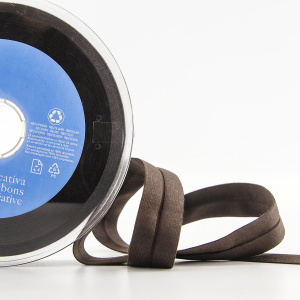 Косая бейка хлопок, 20 мм, 20 м, цвет 17, коричневый темный. Арт 6598-20мм-17