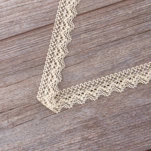 Мерсеризованное хлопковое кружево, 25 мм, цвет сливочный. Арт 3207/02                 