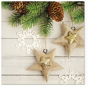 Салфетки трехслойные для декупажа, коллекция "Lunch"  TETЕ a TETE "Эко звезды" . Арт TL837000