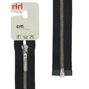 Молния металл, Ni, разъёмная 1 замок, на атласной тесьме, 4 мм, 60 см, цвет 2110, черный. Арт 3000290/60/2110         