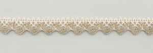 Мерсеризованное хлопковое кружево, 18 мм, цвет небеленый с серо-бежевым. Арт 1057/L6