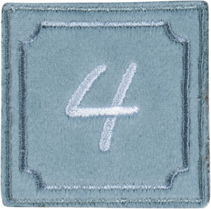 Термоаппликация "Цифра 4 синяя". Арт 42588