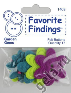 Пуговицы из войлока Favorite Findings Felt "Садовые ценности". Арт 550001408                