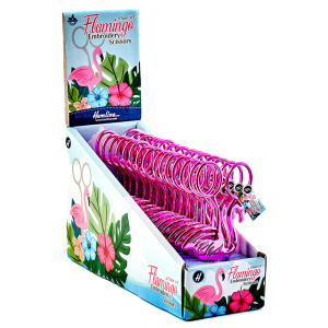 Ножницы для вышивания "Фламинго", 11,5 см, 15 шт. в картонном прикассовом стенде. Арт B5442.DB