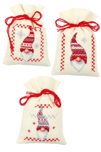 Набор для вышивания мешочков (саше) "Рождественские гномы". Арт PN-0155951
