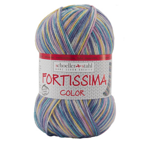 Пряжа Fortissima Socka 4-fach color, 75% шерсть, 25% полиамид, 420 м, 100 г. Арт 90028-2411