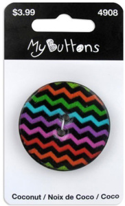 Пуговица My Buttons - Coconut "Dark Chevron". Арт 630004908