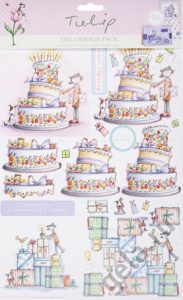 Набор бумаги для декупажа с высечкой  "День Рождения" Tulip. Арт TLP169000               