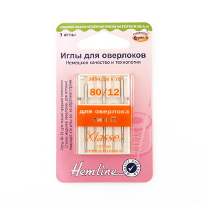 Иглы для оверлоков № 80 с системой игл 16 х 75; 2054. Арт 107.K                   