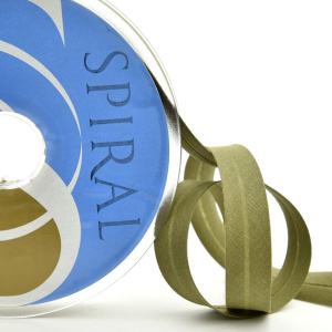 Косая бейка хлопок/полиэстер 20 мм, 25 м, цвет 24, хаки. Арт 6120-20мм-24            