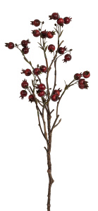 Ветка декоративная "Шиповник", 61 см, цвет красный. Арт 161919-550