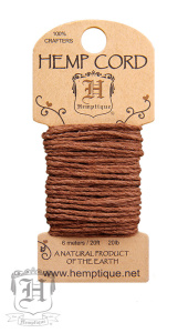 Шнур HEMPTIQUE на мини-блистере #20 - 1 мм, 6 м. Арт HMC20DKBR