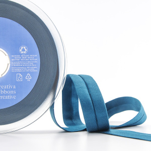 Косая бейка хлопок, 20 мм, 20 м, цвет 43, темно-зеленый. Арт 6598-20мм-43